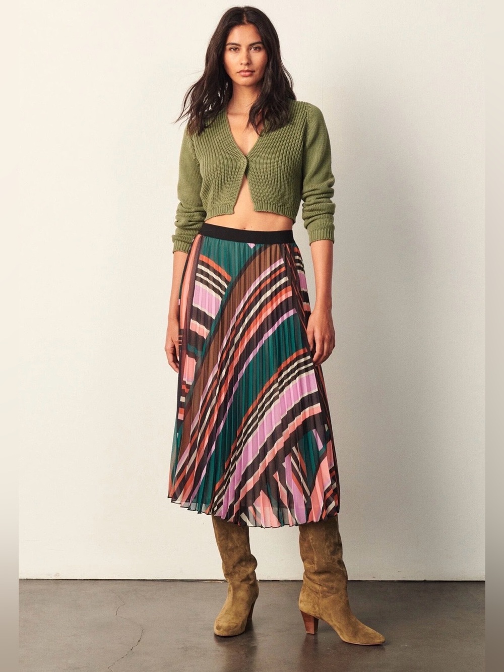 ba&sh UHENDY Pleated Mid-Length Skirt L